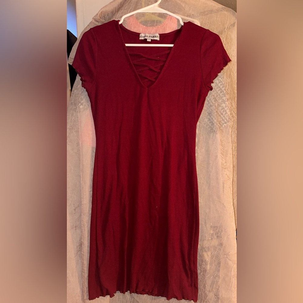 Almost Famous, Burgundy, Size Large Dress